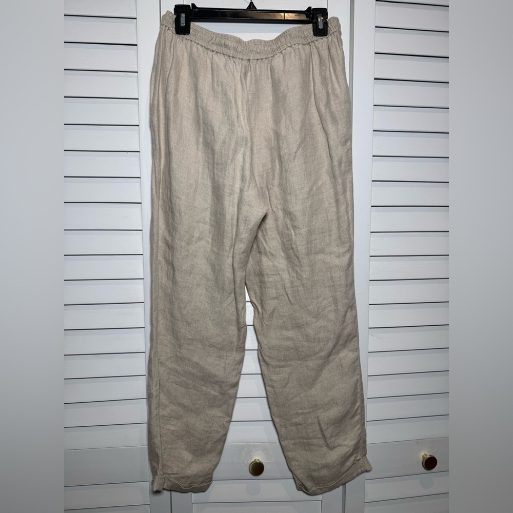J. Crew Womens 100% Linen Pants with Elastic Waistband Size 8 - Picture 3 of 3